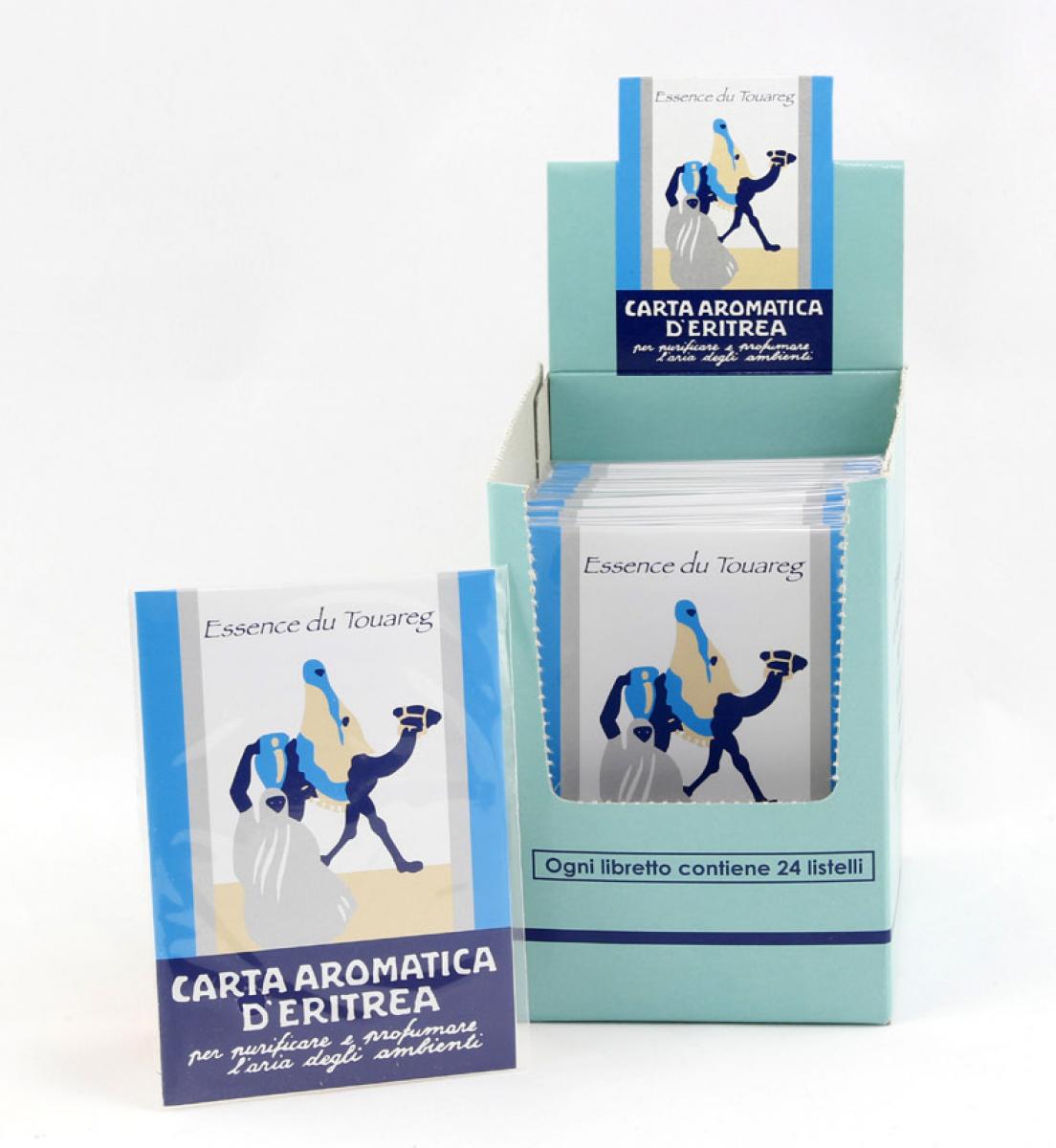 G22 Espositore da 24 pacchettini di Carta Aromatica di Eritrea Touareg  Blu, Pirotta Online