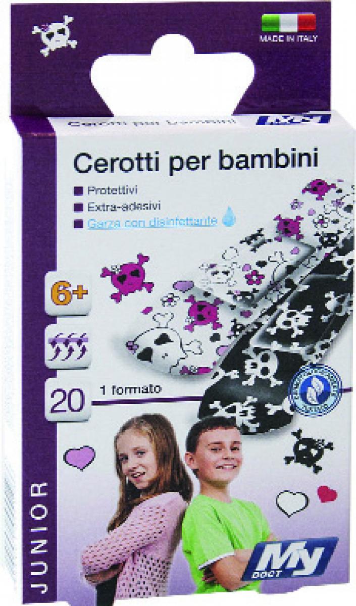 O09 Cerotti per bambini emoji con Garza Imbevuta di Disinfettante 20 pz.,  Pirotta Online