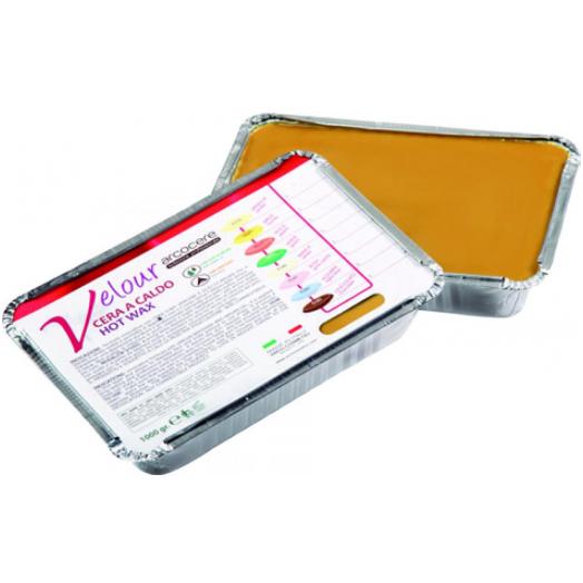 ARCE5271 - Cera a Caldo Gialla senza strisce Velour vaschetta alluminio da 1 kg