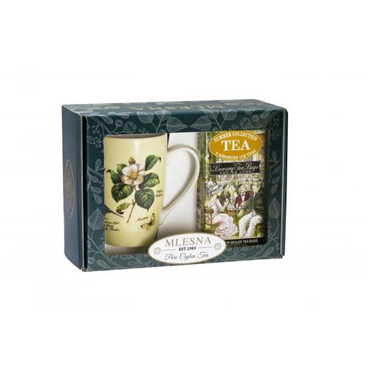 VIMLT3 - Scatola da regalo con Mug Fiore da 450 ml e scatola da 30 filtri di thè assortiti.