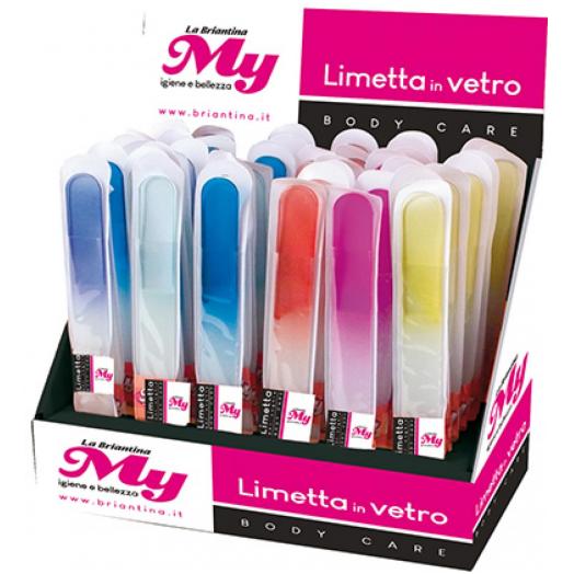 BRI010 - Espo da 48 lime per unghie in vetro colori assortiti e prezzo incredibile 20 cm