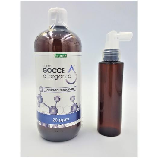 STA002 - Argento GROSSO Colloidale 20  ppm 500 ml+dosatore spray 100 ml