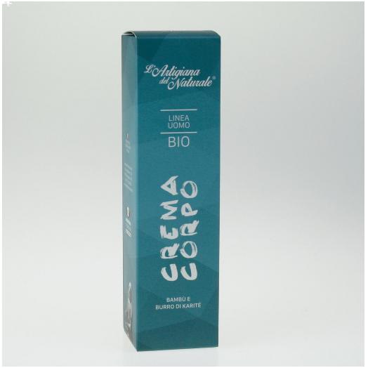 LNA005 - Crema corpo Uomo Bio con Bambù e Burro di Karitè 200 ml.