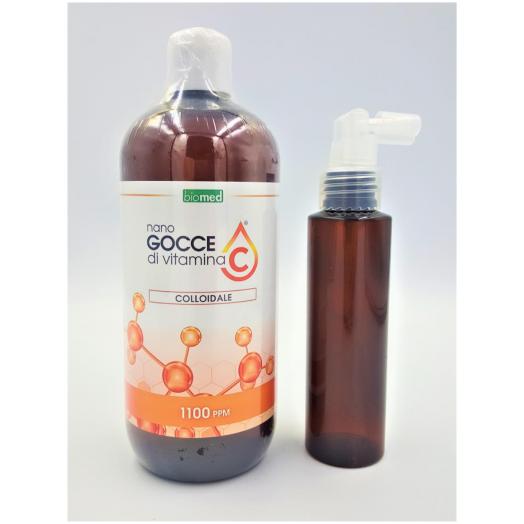 STA045 - Vitamina C GROSSO Colloidale 1100 ppm 500 ml+dosatore spray 100 ml