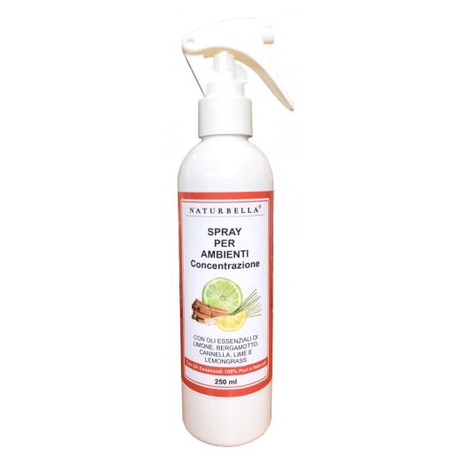 GIS083 - Spray Ambienti per la Concentrazione Naturbella con Oli Essenziali Alcool 75% 250 ml.