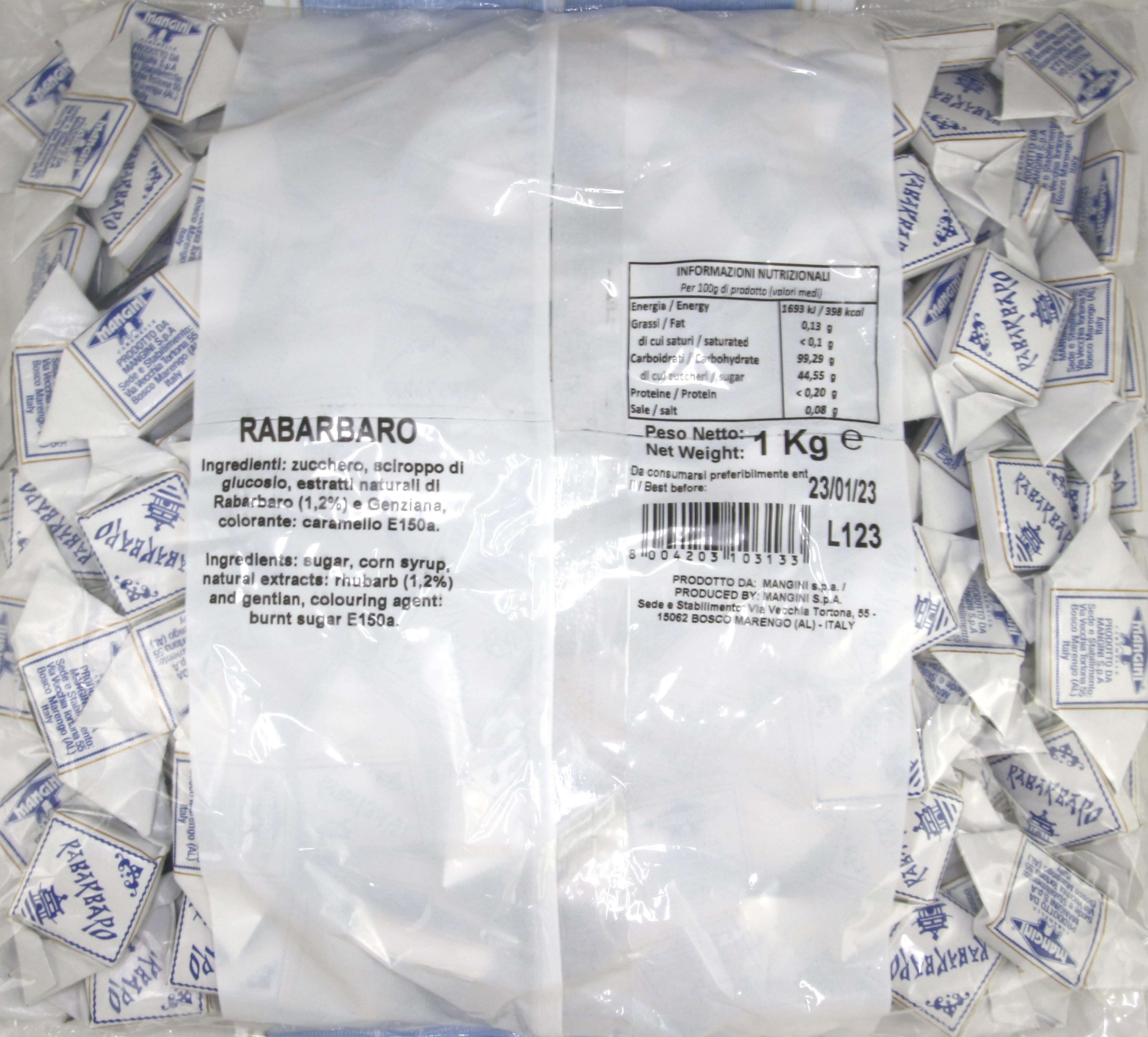 A05 |Caramelle Digestive al Rabarbarone sacchetto da 1 kg